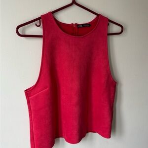 Zara Women's Red Sleeveless Top